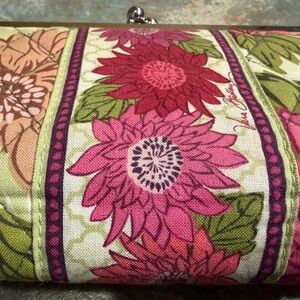 Vera Bradley Pink and Green Floral makeup Clutch